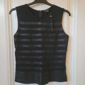 NWT Theory Pryor Gaian Mixed Media Sleeveless Top